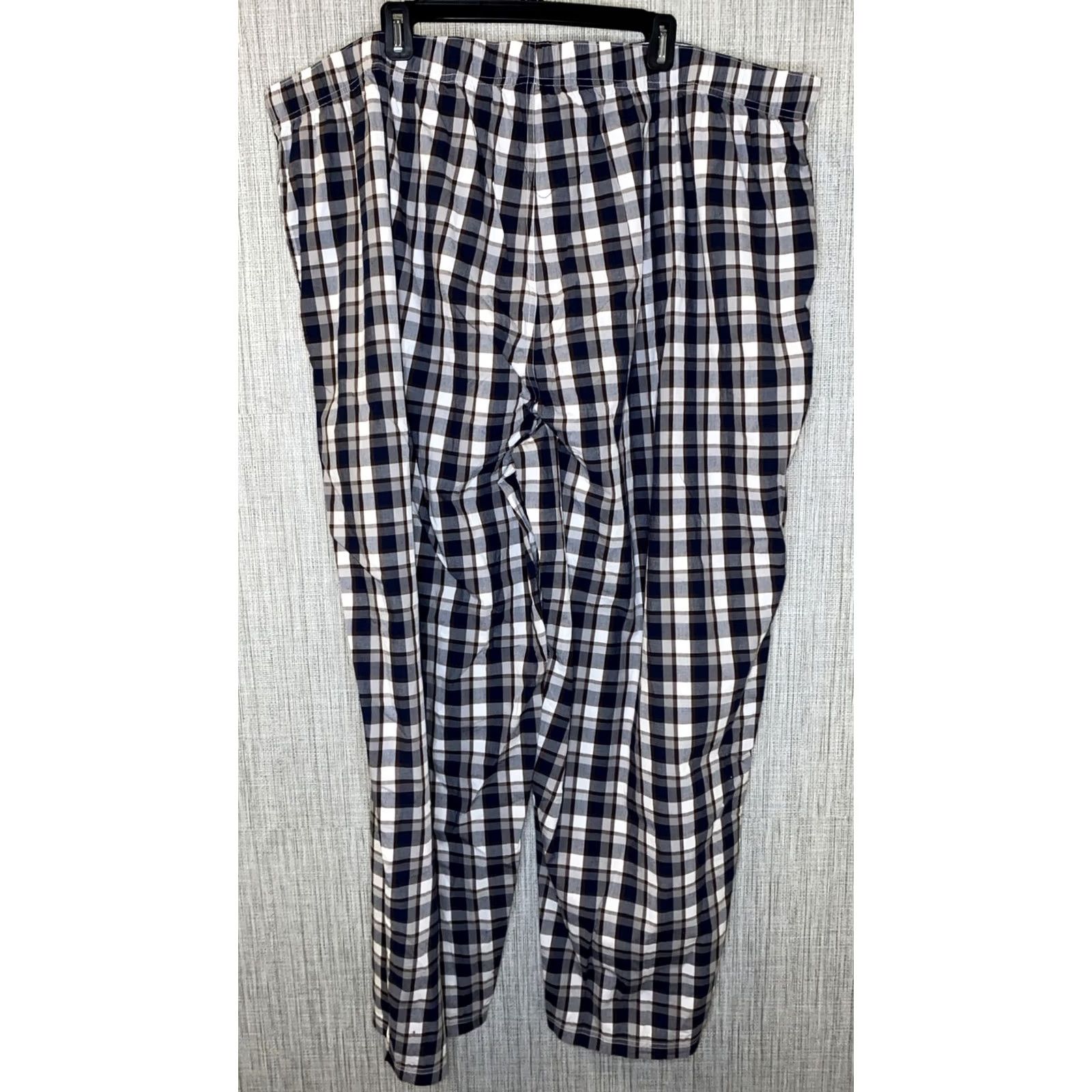Cremieux Cremieux Pajama Pants Mens 4XB NWT Gray/Blue/White Checkered Big & Tall Cotton Size US 39 - 4 Thumbnail