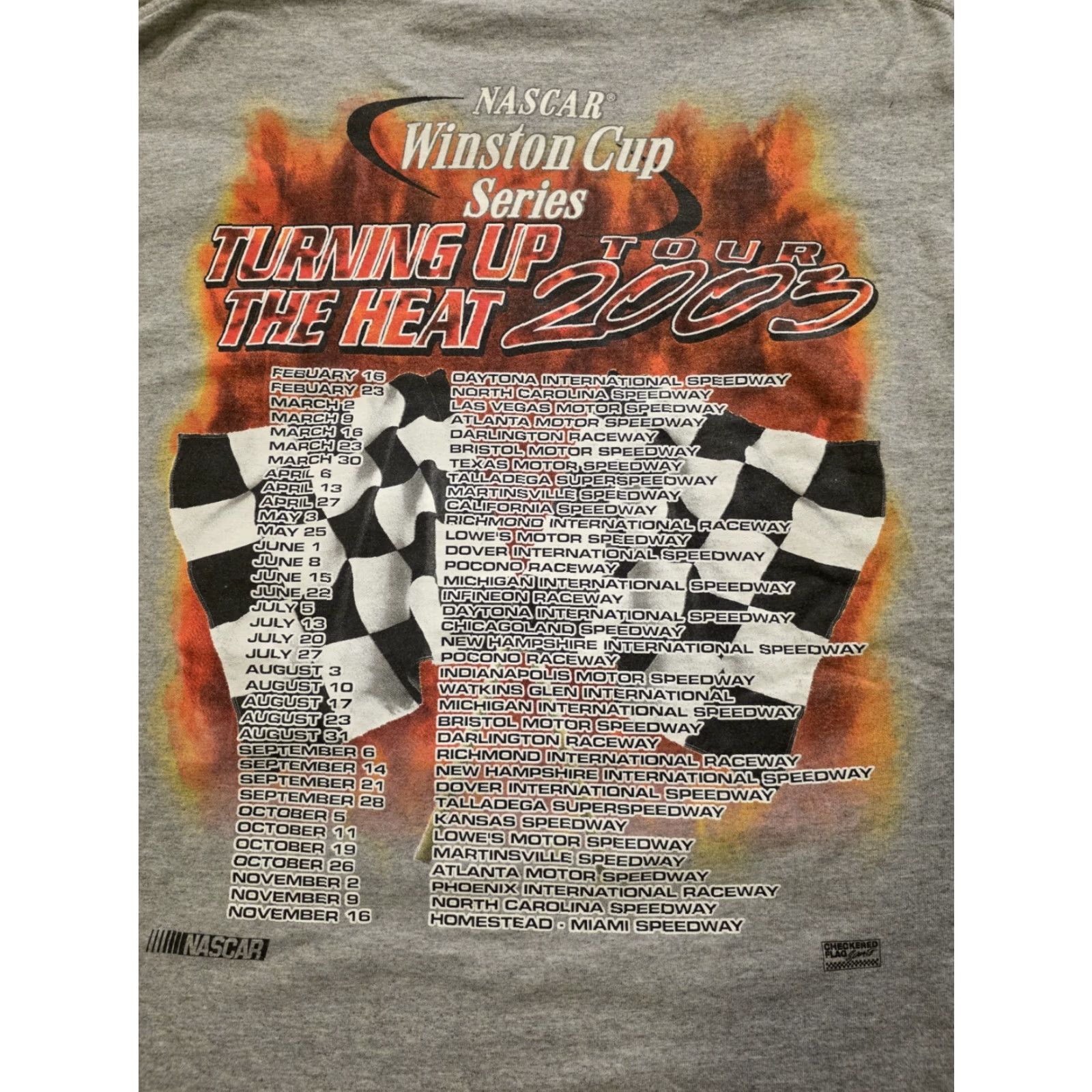 NASCAR VINTAGE NASCAR Winston Cup Series M&O KNITS T Shirt Double Sided Mens Large Gray Cotton Crew Neck Short Sleeve Cars 2000s Mens Size US L / EU 52-54 / 3 - 4 Thumbnail