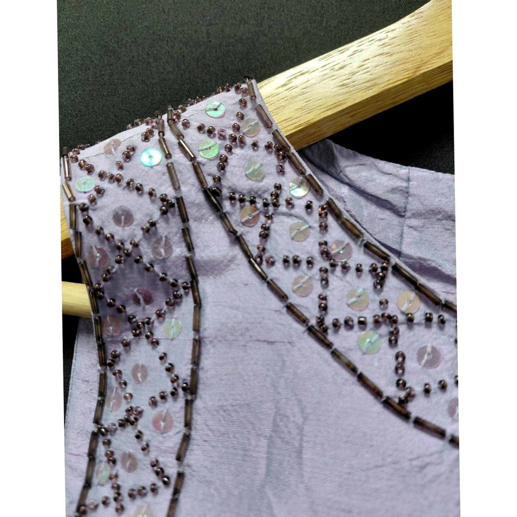 Lilly Pulitzer Lilly Pulitzer Top Womens 6 Purple Silk Embellished Tank Solid Sleeveless Women Size Size M / US 6-8 / IT 42-44 - 3 Thumbnail
