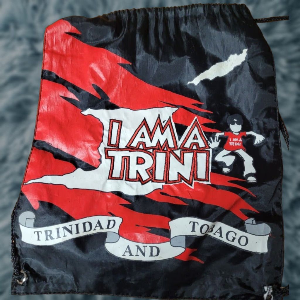 Vintage Trinidad And Tobago I Am A Trini Cinch Backpack Mens Medium Black Nylon Polyester Size ONE SIZE - 1 Thumbnail