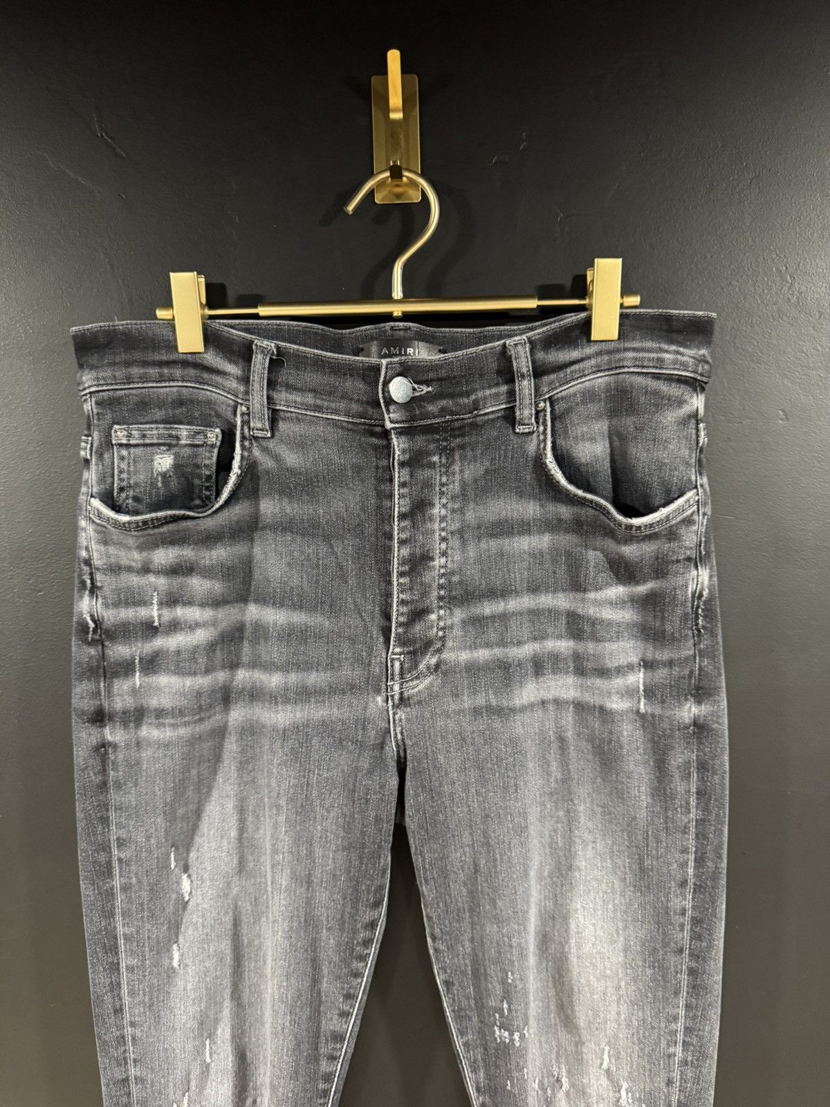 Amiri Amiri Grey Shotgun Distressed Stacked Denim Jeans 34 Size US 34 / EU 50 - 3 Thumbnail