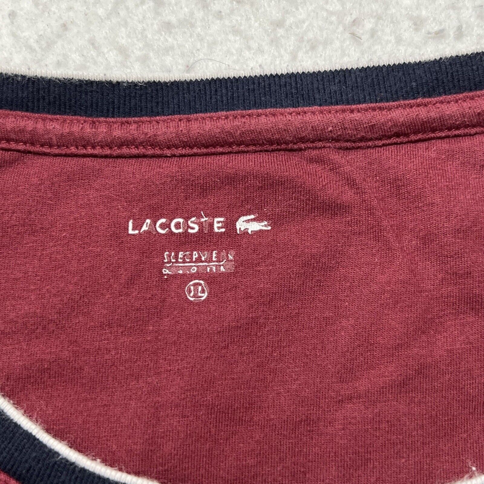 Lacoste Lacoste Sleepwear XL Crewneck Sweatshirt Maroon Loungewear Size US XL / EU 56 / 4 - 3 Thumbnail