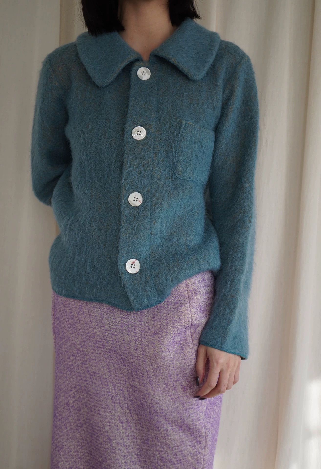 Comme des Garcons Vintage CDG Tricot 1995 AW Blue Yellow Cardigan M Size M / US 6-8 / IT 42-44 - 6 Thumbnail