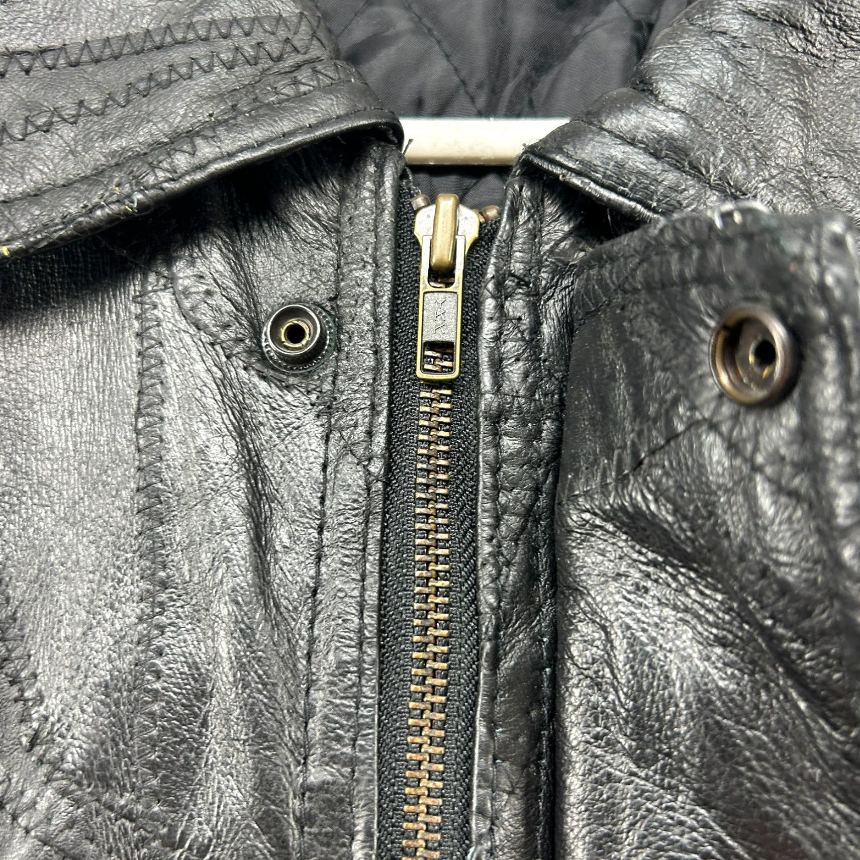 Vintage VINTAGE Fondini Fashions Jacket Mens XL Black Bomber Leather Patchwork Size US XL / EU 56 / 4 - 4 Thumbnail