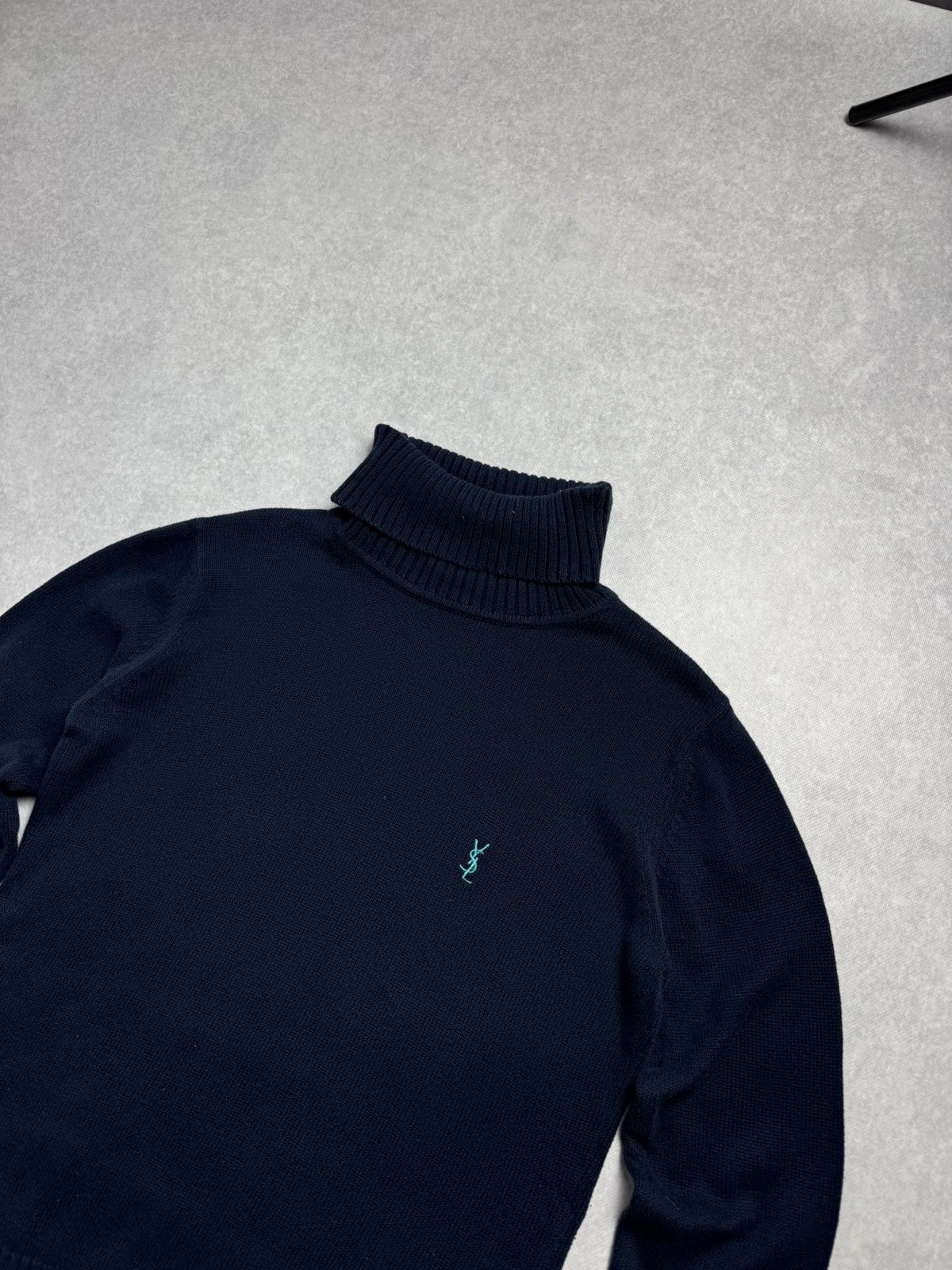 Saint Laurent Paris Men’s Yves Saint Lauren Turtleneck Heavy Blue Sweater Size Size US L / EU 52-54 / 3 - 2 Thumbnail
