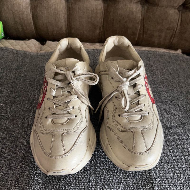 Gucci Gucci Rhyton Leather Sneakers with Lip Print - Size US 8.5 / EU 41-42 - 2 Thumbnail