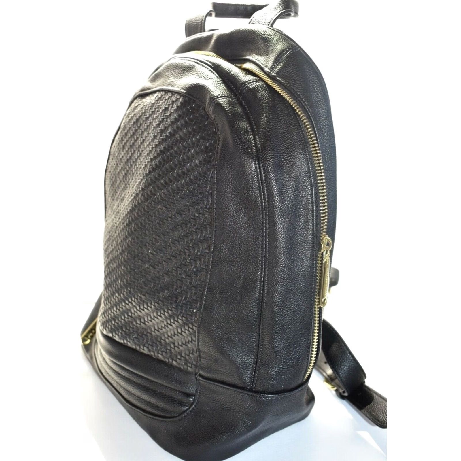 designer black leather backpack silver zippers Grained ~ GIANI Built with a sturdy top handle and adjustable shoulder straps Designer Stylish Vintage Leather Backpack