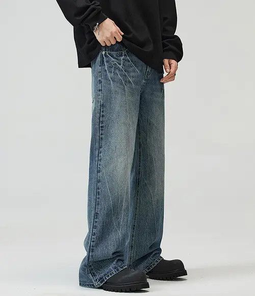 Japanese Brand × Jean Men's Lightning Washed Baggy Bootcut Jeans Size US 32 / EU 48 - 3 Thumbnail