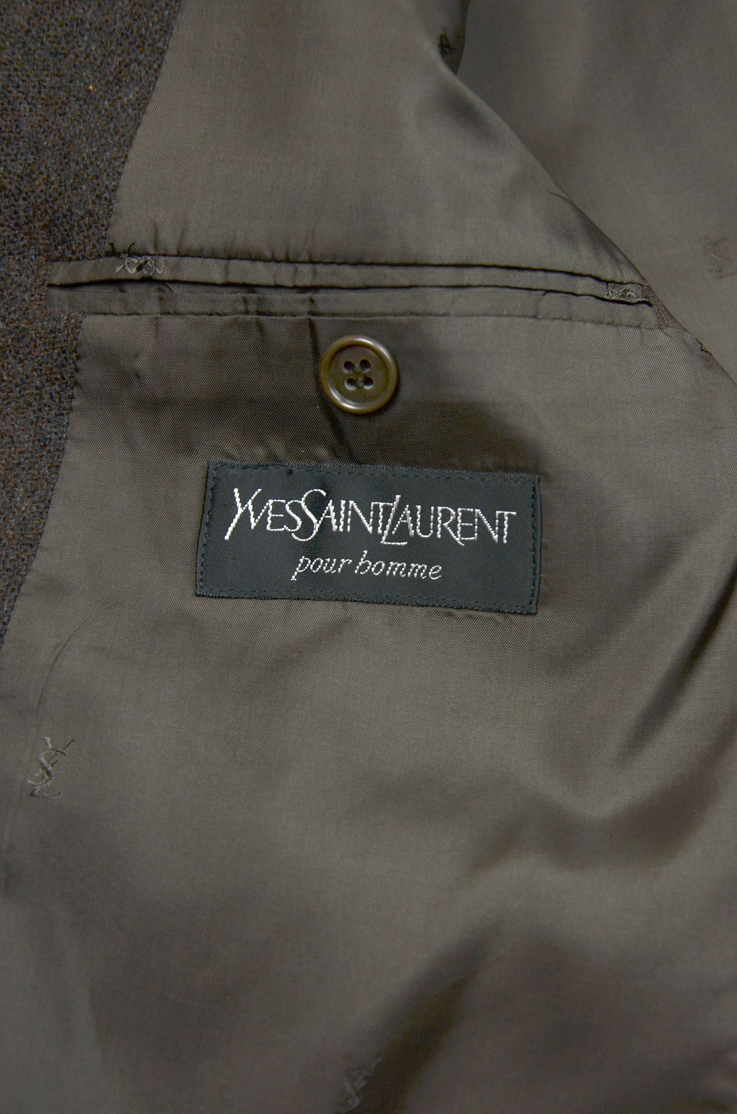 Vintage Yves Saint Laurent pour Homme Wool Brown Blazer M Size 48R - 10 Thumbnail