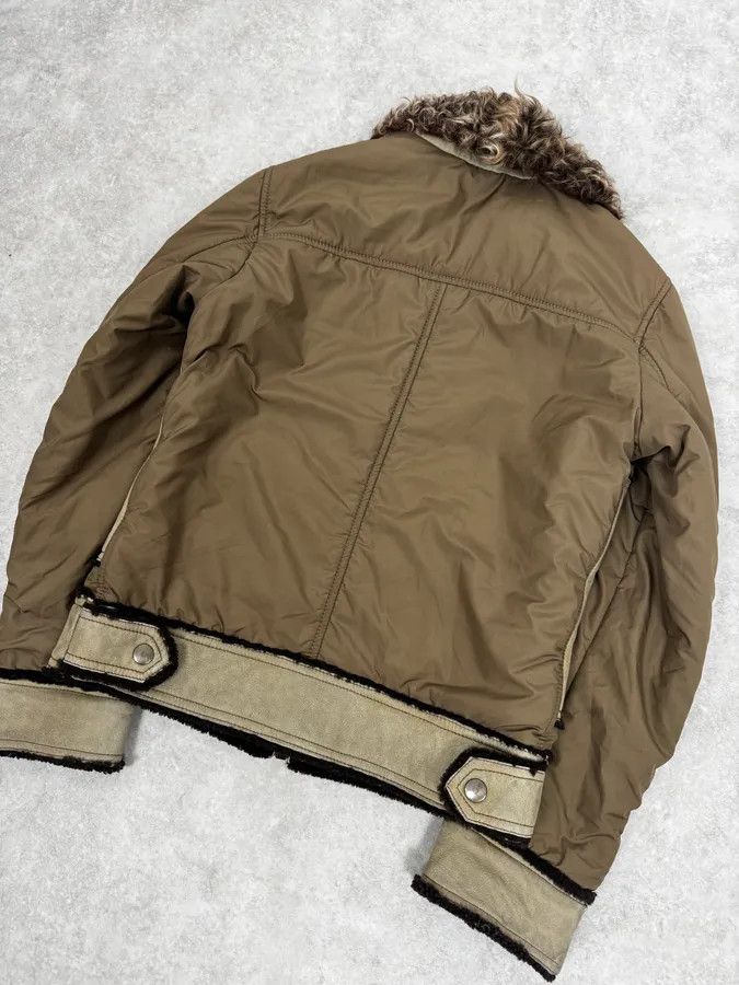 Dolce & Gabbana 2000s Dolce & Gabbana Olive Green Nylon Lambskin Leather Jacket Size XS / US 0-2 / IT 36-38 - 6 Thumbnail