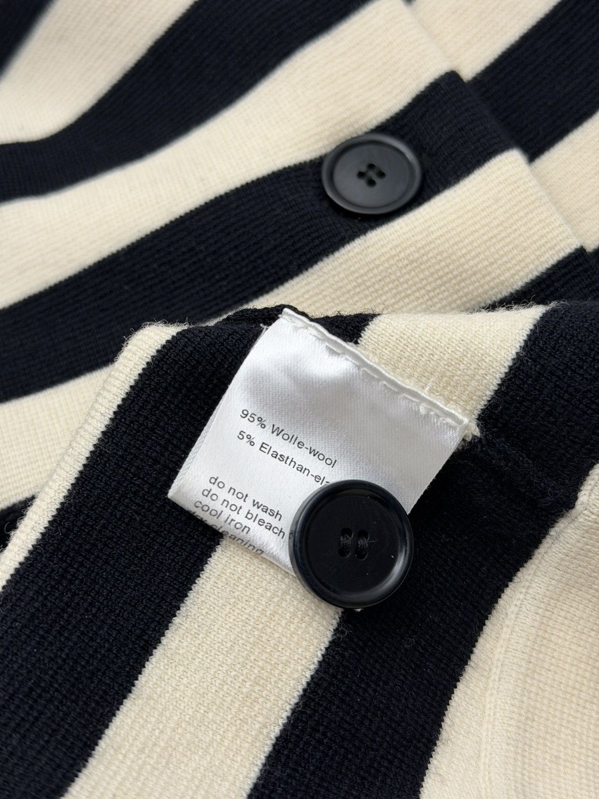 Akris Akris Punto Knit Jacket Womens 8 Striped Wool Button Front Size M / US 6-8 / IT 42-44 - 10 Thumbnail