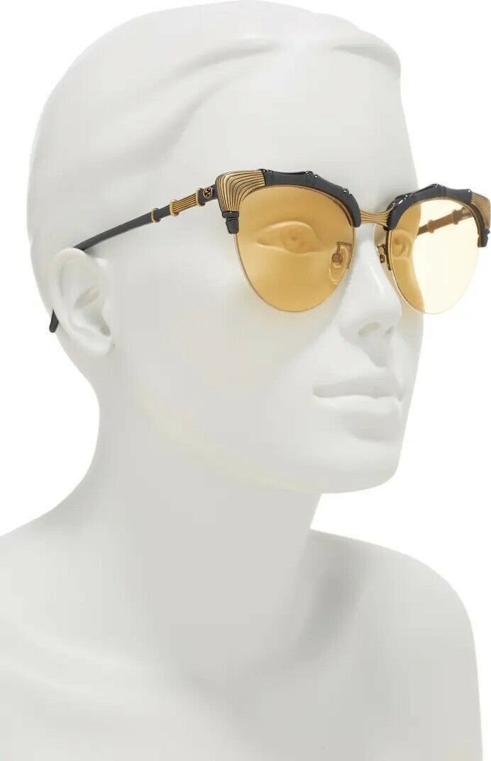 image of Gucci Gg0661S 002 Bamboo Metal Frames Cat Eye Sunglasses, Women's