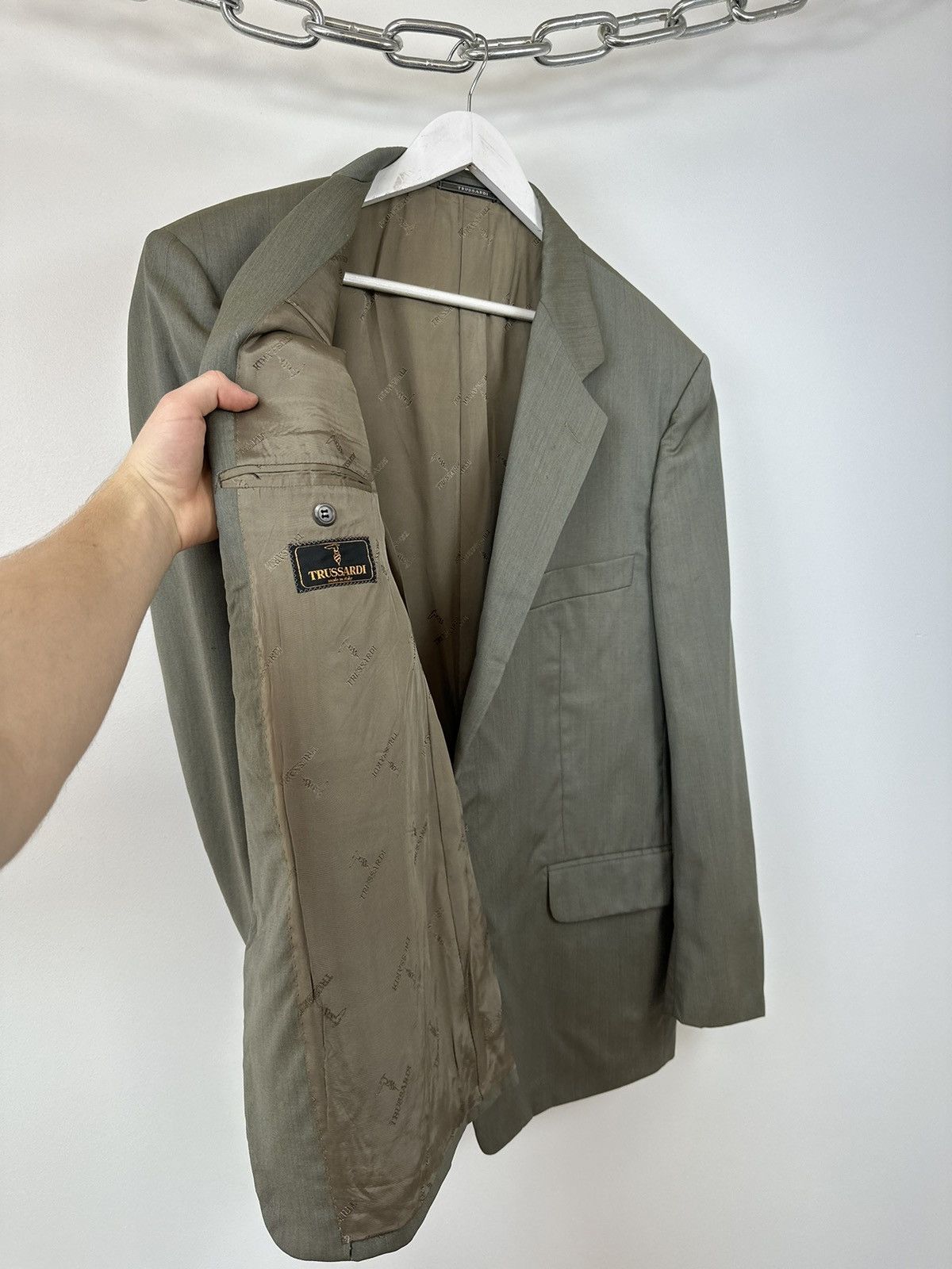 Trussardi Vintage 90s Trussardi 3-Button Rare Archival Designer Blazer Size 52R - 12 Thumbnail