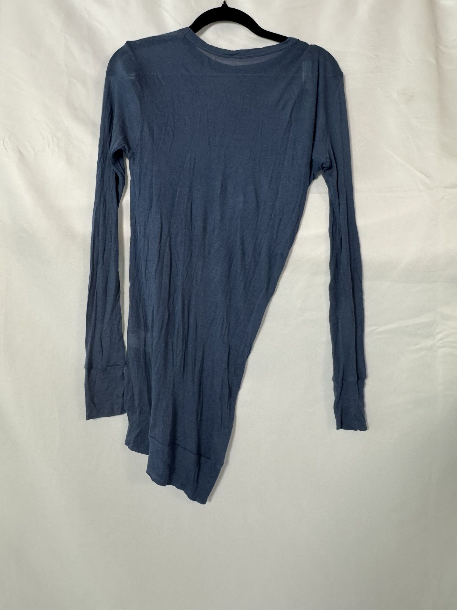 Y's Y's by Yohji Yamamoto Steel Blue Asymmetric Rayon Top Size S / US 4 / IT 40 - 1 Thumbnail