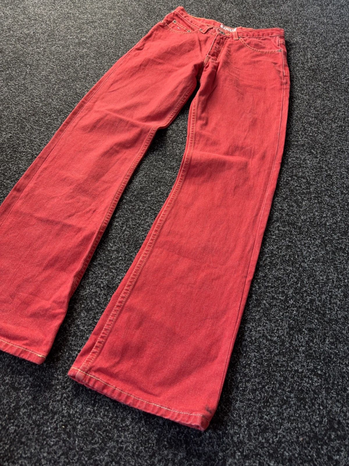 Japanese Brand × Tommy Hilfiger Tommy Hilfiger Hipster Red Flare Jeans Y2K Japanese style Size 27" / US 4 / IT 40 - 3 Thumbnail