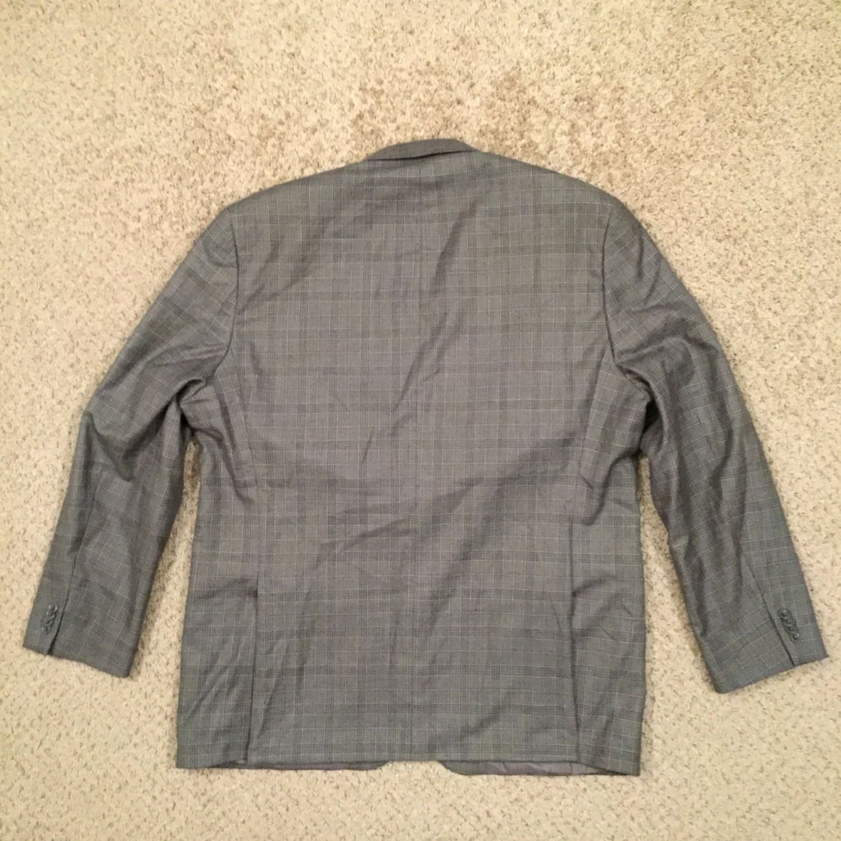 Michael Kors Michael Kors Blazer Mens 46 Long Gray Plaid Polyester Blend Size 46R - 7 Thumbnail