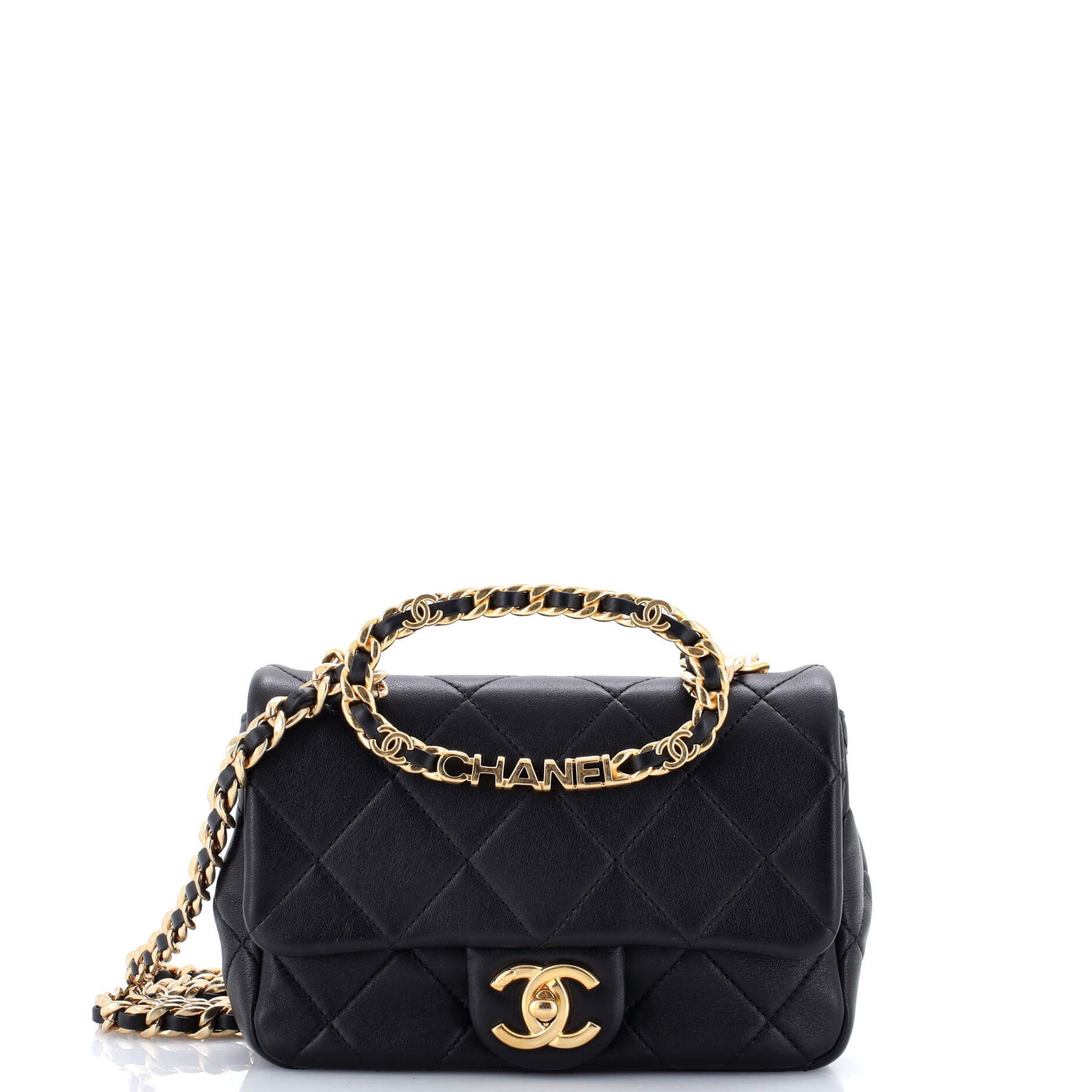 Chanel Oval Logo Chain Handle Flap Bag Size ONE SIZE - 1 Thumbnail