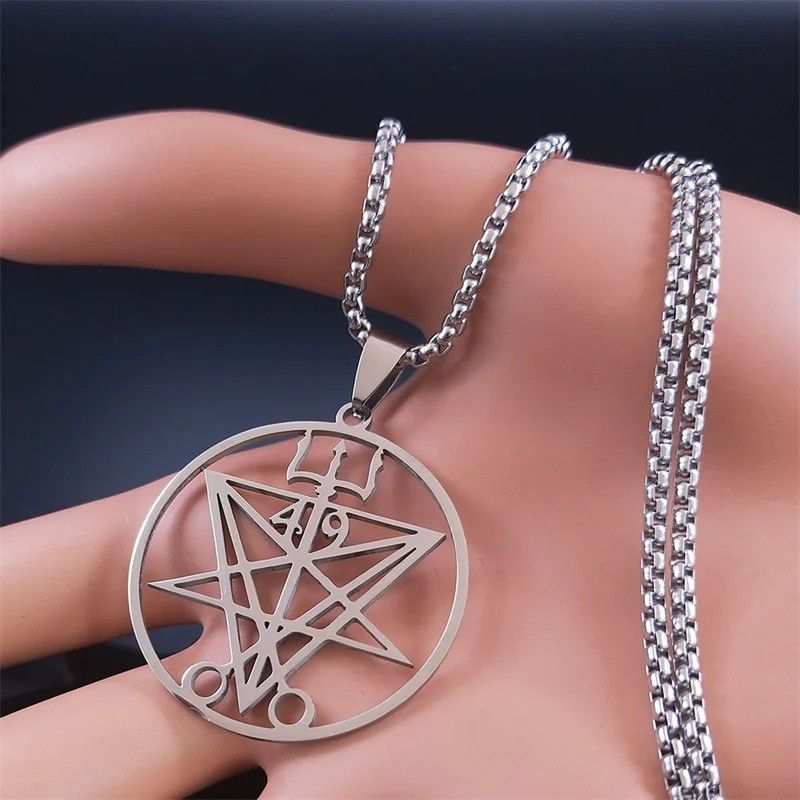 Jewelry Symbol Chain Stainless Steel Church of Satan Necklace Size ONE SIZE - 4 Thumbnail