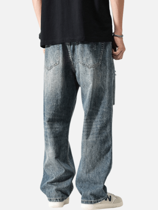 Japanese Brand × Jean Vintage distressed loose straight-leg casual ripped jeans Size US 32 / EU 48 - 4 Thumbnail