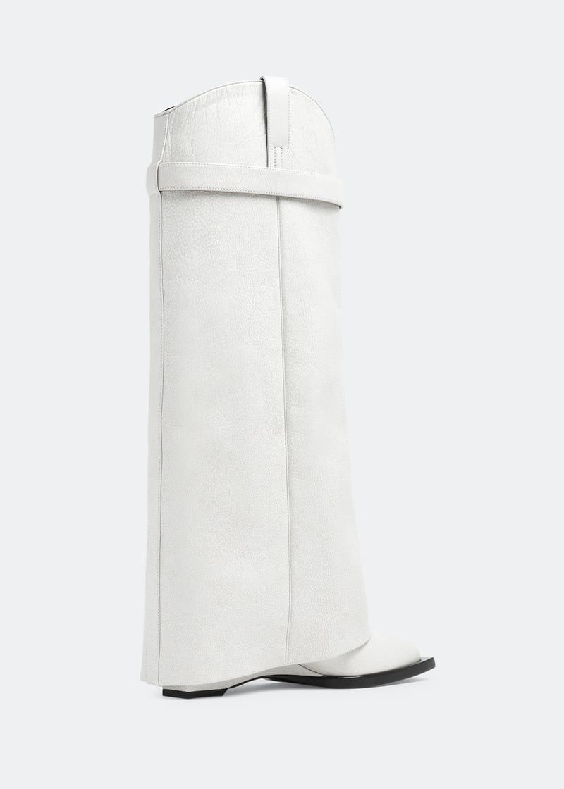 Givenchy o1w1db10525 Shark Lock Cowboy High Boots in White Size US 9 / IT 39 - 6 Thumbnail
