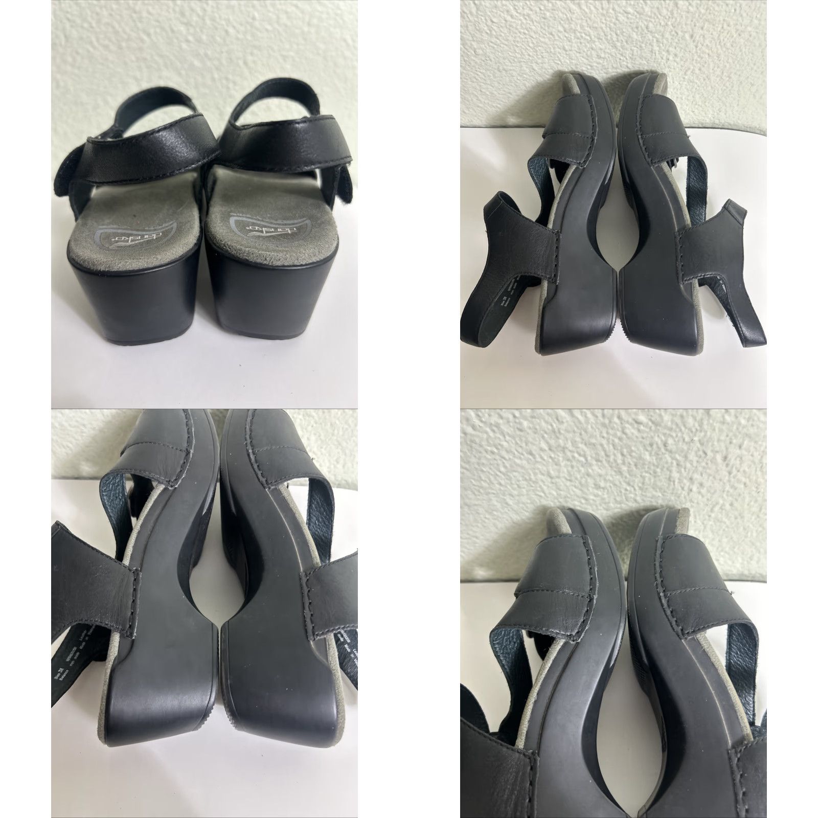 Dansko Dansko Shari Sandals Black Leather Ankle Strap Block Heel Womens US 8 EU 38 Flat Slip-On Dress Casual Size US 8 / IT 38 - 9 Thumbnail