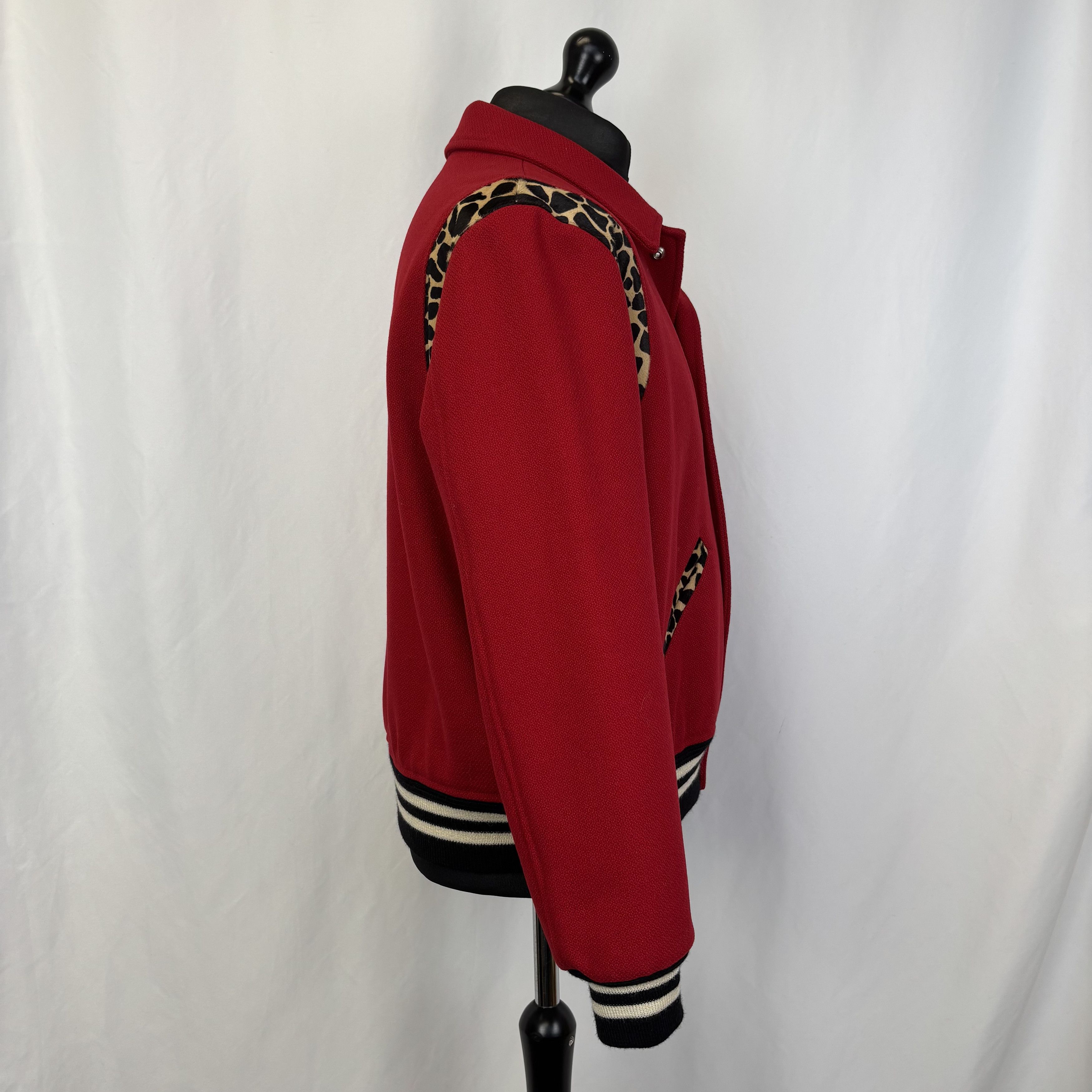 Saint Laurent Paris Saint Laurent Leopard Red Bomber Size US L / EU 52-54 / 3 - 3 Thumbnail