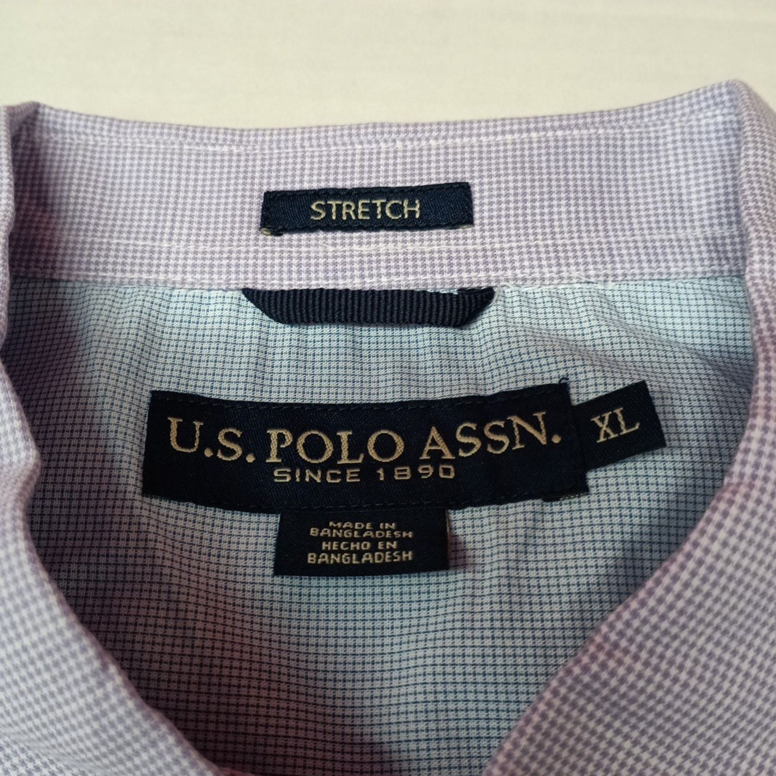 U.S. Polo Assn. U.S. Polo Assn. Button Woven Shirt Men's XL Violet Checkered Size US XL / EU 56 / 4 - 4 Thumbnail