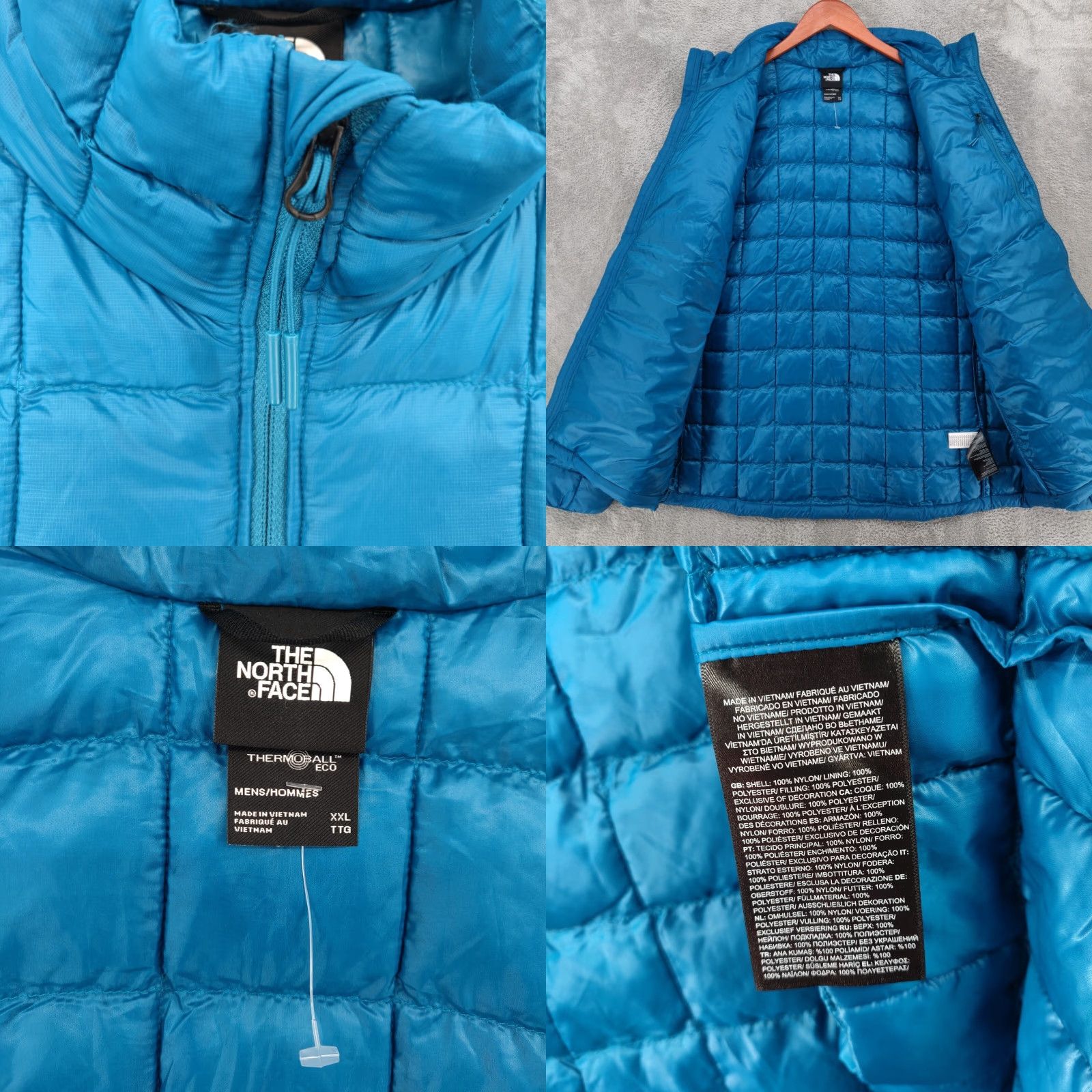 The North Face The North Face Thermoball Jacket Mens 2XL Blue Full Zip Puffer Outdoor Size US XXL / EU 58 / 5 - 8 Thumbnail