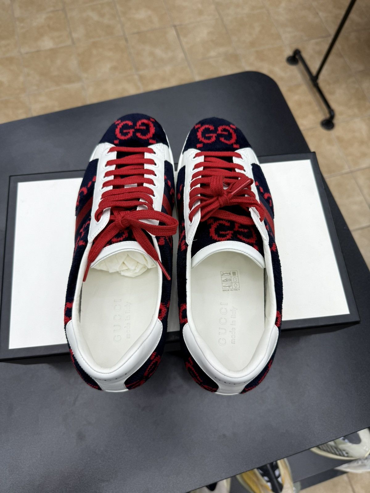 Gucci Gucci Ace GG Logo Terry Cloth Navy Velvet SZ 9.5 G / 10 Us Size US 10 / EU 43 - 11 Thumbnail