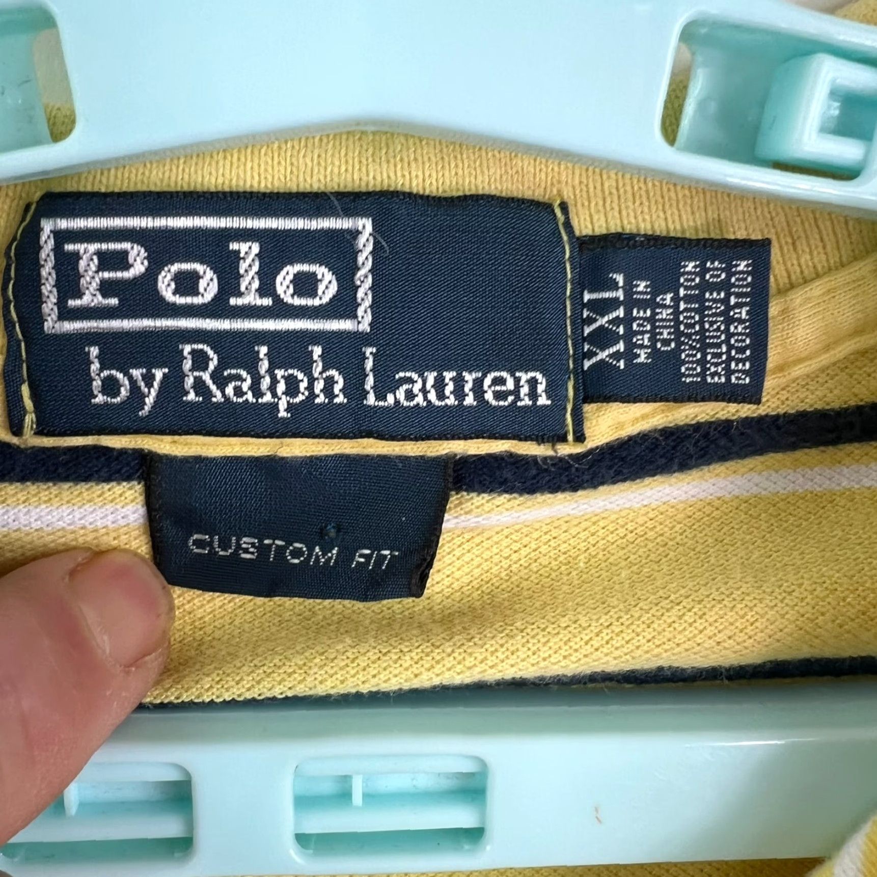 Ralph Lauren Ralph Lauren Polo Shirt Mens 2XL Short Sleeve Striped Yellow Custom Size US XXL / EU 58 / 5 - 5 Thumbnail