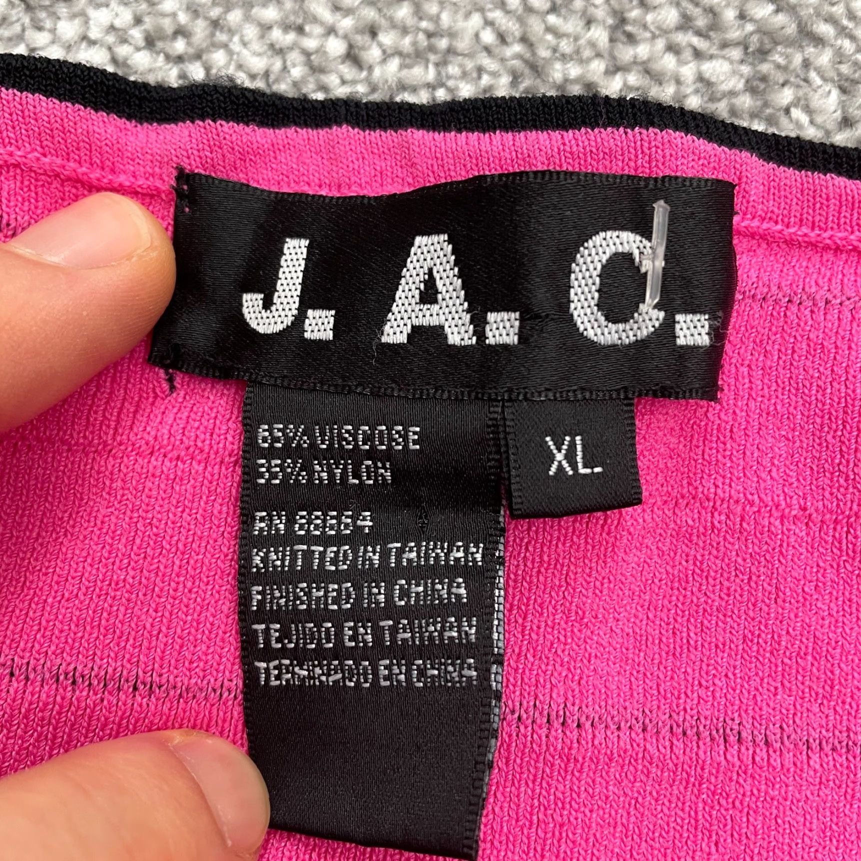 Pinko J.A.D Pullover Sweater Juniors XL Pink Black Striped Square Neck Knit Casual Size XL / US 12-14 / IT 48-50 - 4 Thumbnail