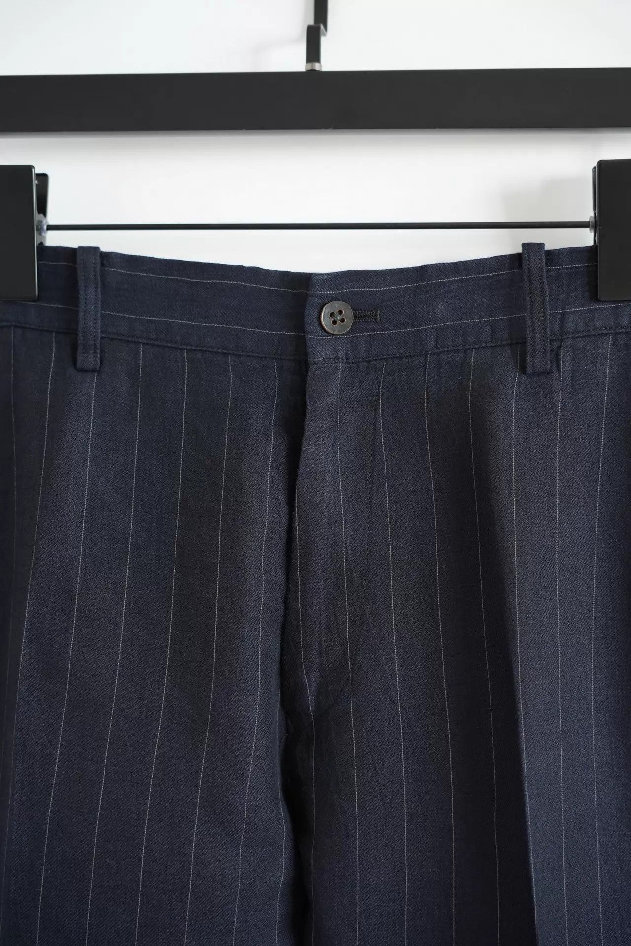 Yohji Yamamoto Yohji Yamamoto 05SS Kikko Blue Striped Linen Pants Size US 34 / EU 50 - 3 Thumbnail