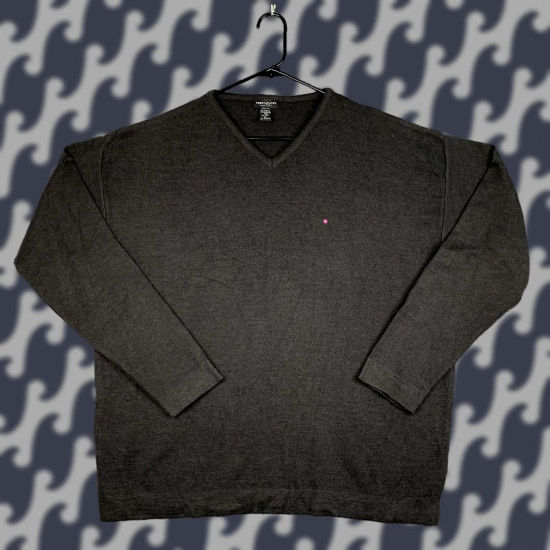 Vintage MONTECATINI Sweater Mens XL Gray Knit V-Neck Wool Blend Pullover Classic Dad Preppy Italy Knitwear Size US XL / EU 56 / 4 - 1 Thumbnail