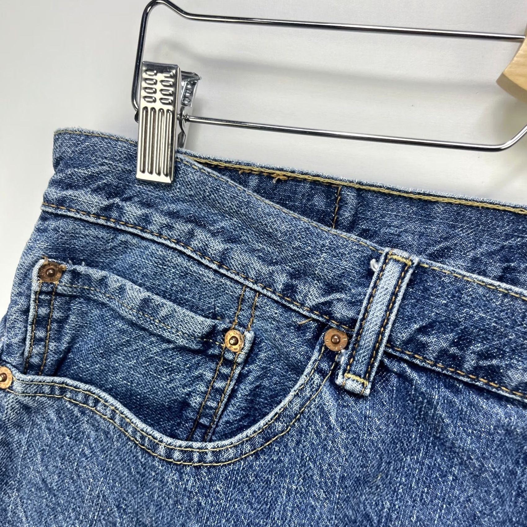 Levi's VINTAGE Levi's 505 Regular Fit Denim Jean Shorts W36 Jorts Blue 90s Mens Size US 36 / EU 52 - 5 Thumbnail