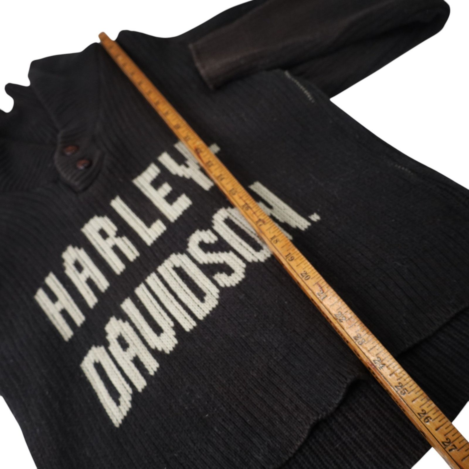 Harley Davidson × Vintage Vintage Harley Davidson Knit Spellout Cowl Sweater Size M / US 6-8 / IT 42-44 - 8 Thumbnail