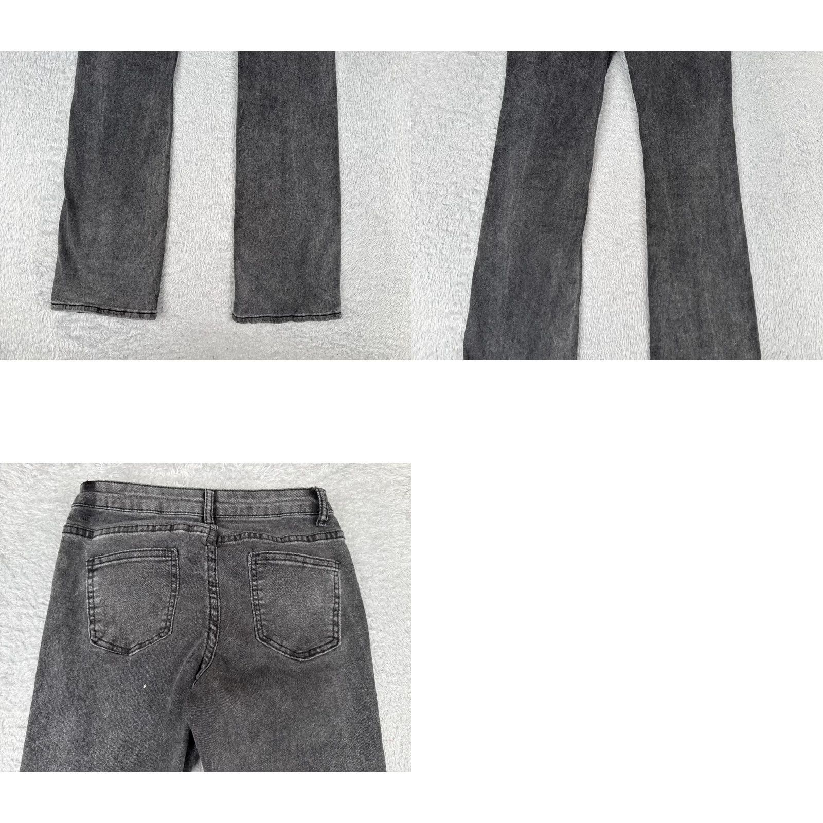 Shein Shein Jeans Women 2 Black Denim Flared Bootcut Distressed Cotton Blend 24x32 Size 26" / US 2 / IT 38 - 10 Thumbnail