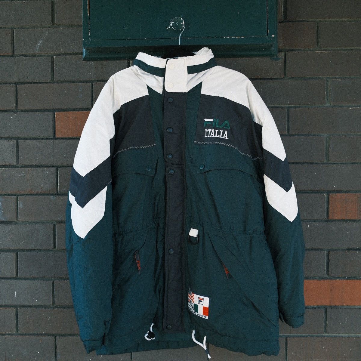 Fila Early 90s FILA Italia Ski Jacket Forest Green / White (L) Size US L / EU 52-54 / 3 - 1 Thumbnail