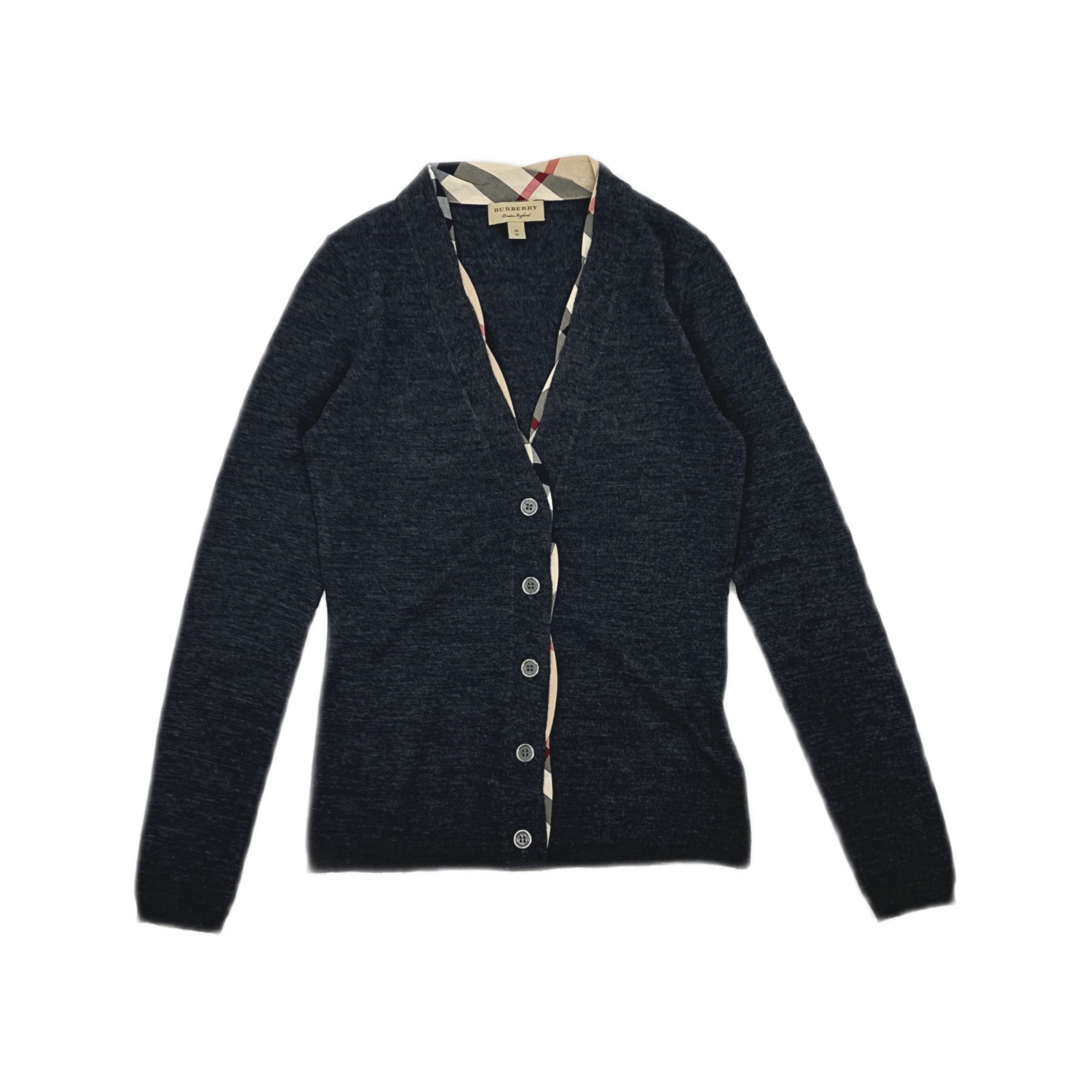 Burberry Burberry Check Trim Wool Cardigan Size XS Size XS / US 0-2 / IT 36-38 - 1 Thumbnail