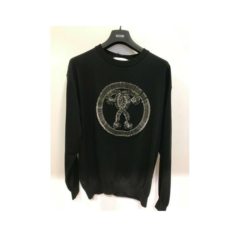 Moschino SS18 MOSCHINO COUTURE Jeremy Scott Logo Black Cotton Sweater Size XXS / US 00 / IT 34 - 3 Thumbnail