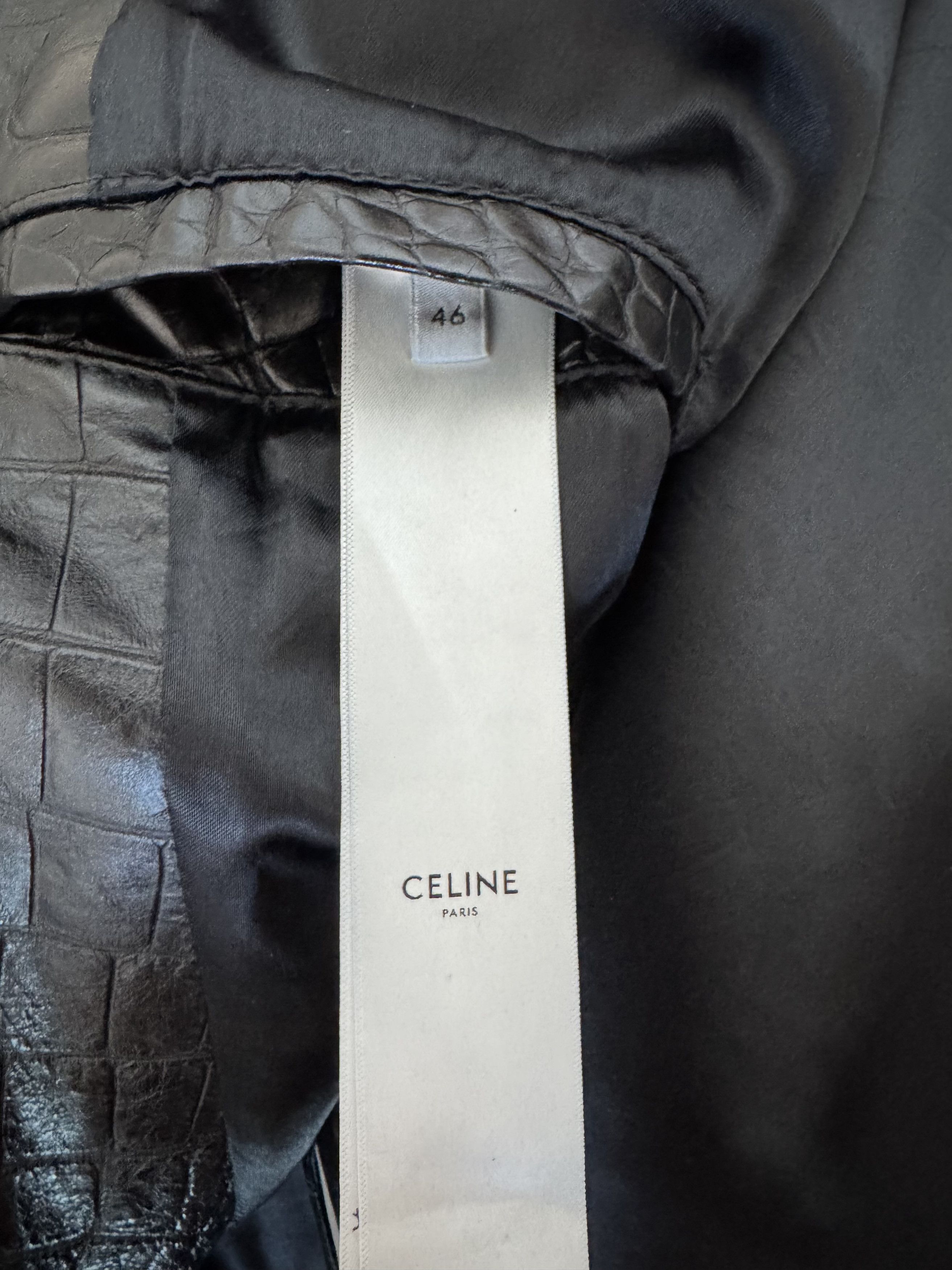 Celine FW23 Croc Embossed Leather Blouson Size US S / EU 44-46 / 1 - 3 Thumbnail