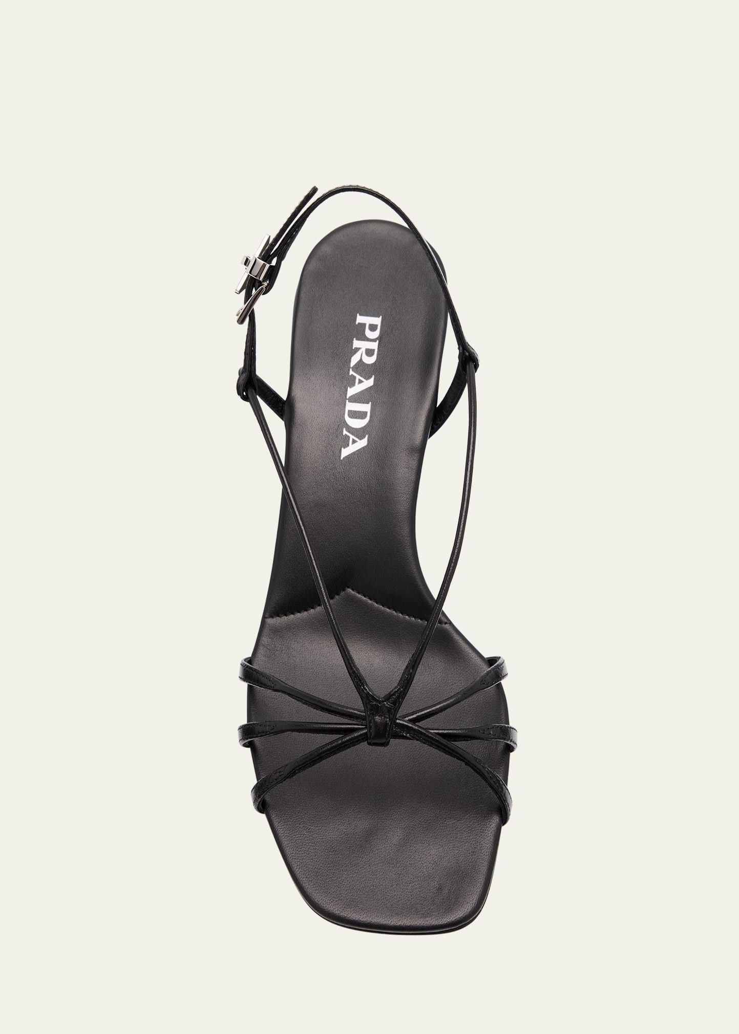 Prada Prada Capretto Strappy 55mm Leather Sandal Kitten Heel 38 Size US 8 / IT 38 - 11 Thumbnail