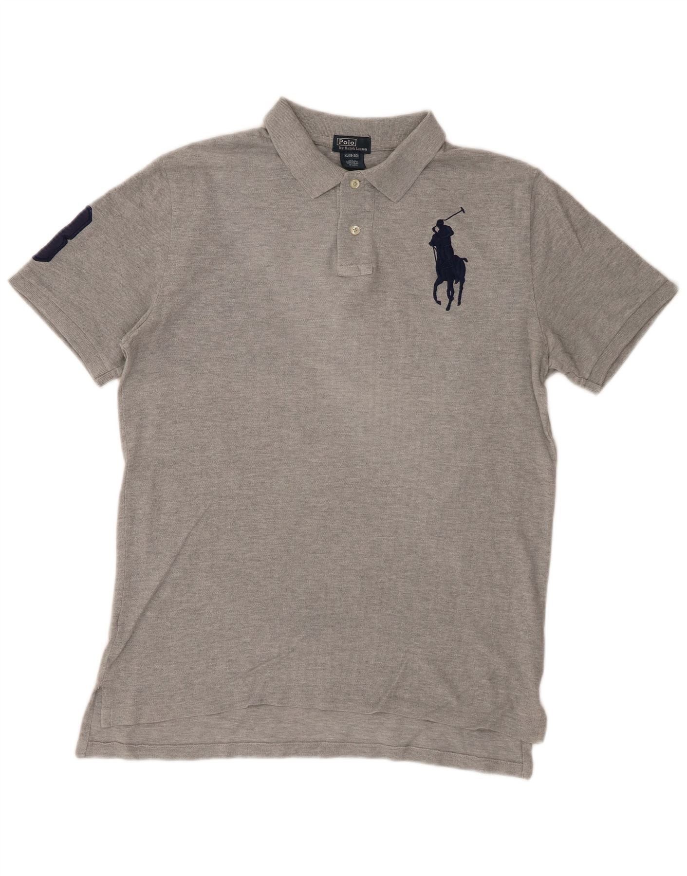 Polo Ralph Lauren Boys Graphic Rugby Polo Shirt 15-16 Years XL Grey Cotton, Women's (Size Medium)