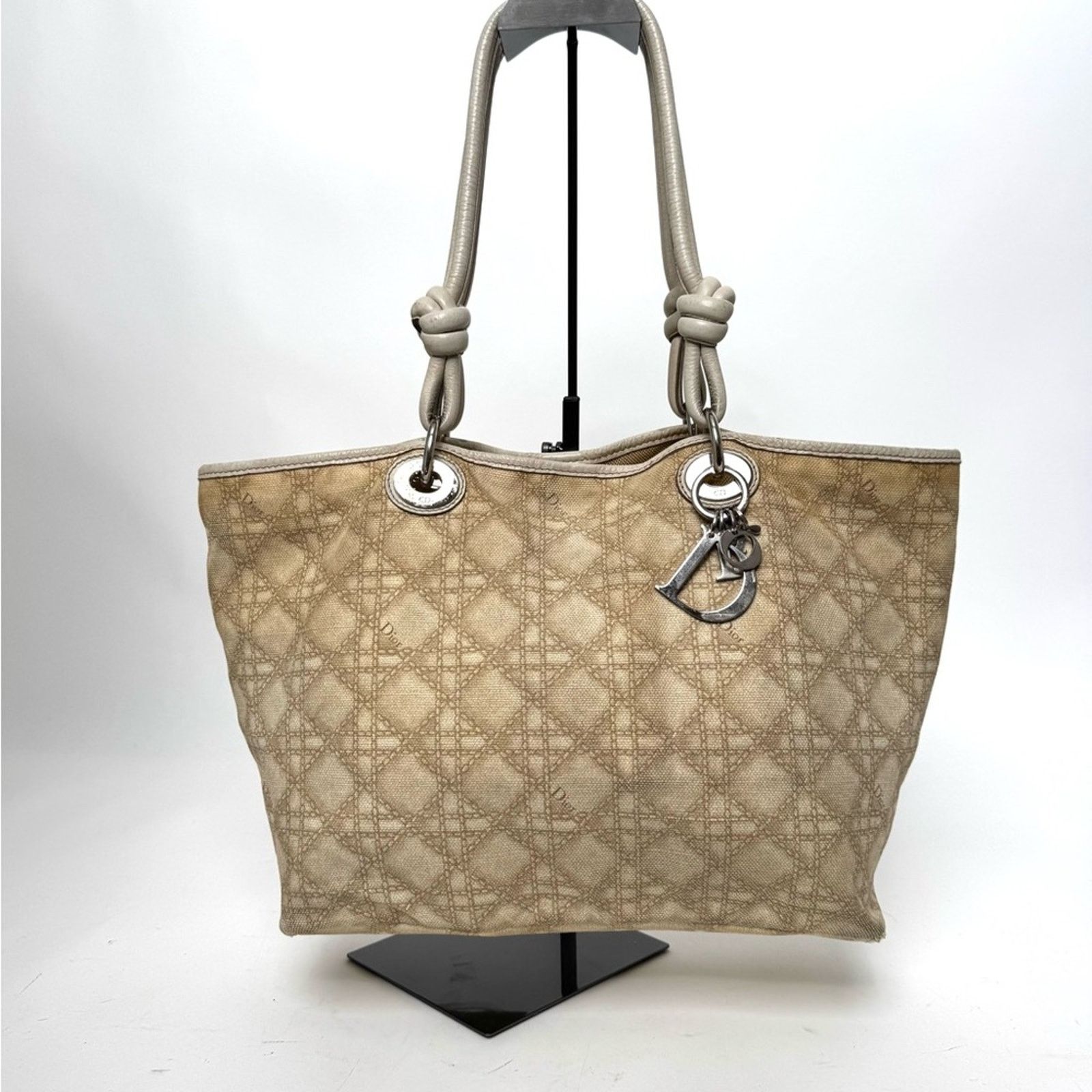 Dior Dior canvas Canage shoulder tote with knotted leather straps Size ONE SIZE - 5 Thumbnail