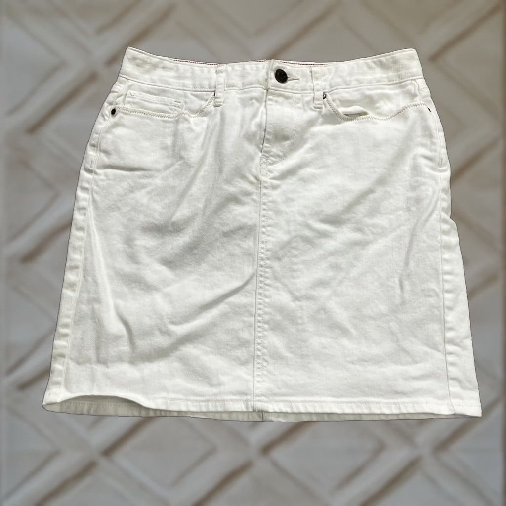Eddie Bauer Eddie Bauer Denim Mini Skirt Womens 2 Short White Casual Cotton Spandex Pockets 90s Theme Mens? Wait Size 26" / US 2 / IT 38 - 1 Thumbnail