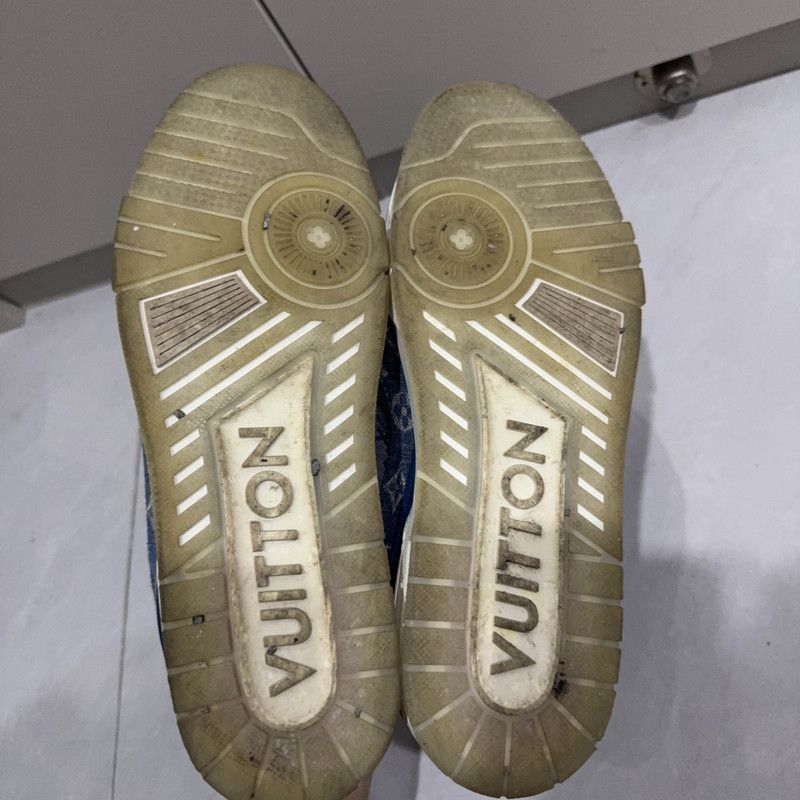 Louis Vuitton Louis Vuitton Denim Low-Top Trainer Sneakers -2508 Size US 10.5 / EU 43-44 - 4 Thumbnail