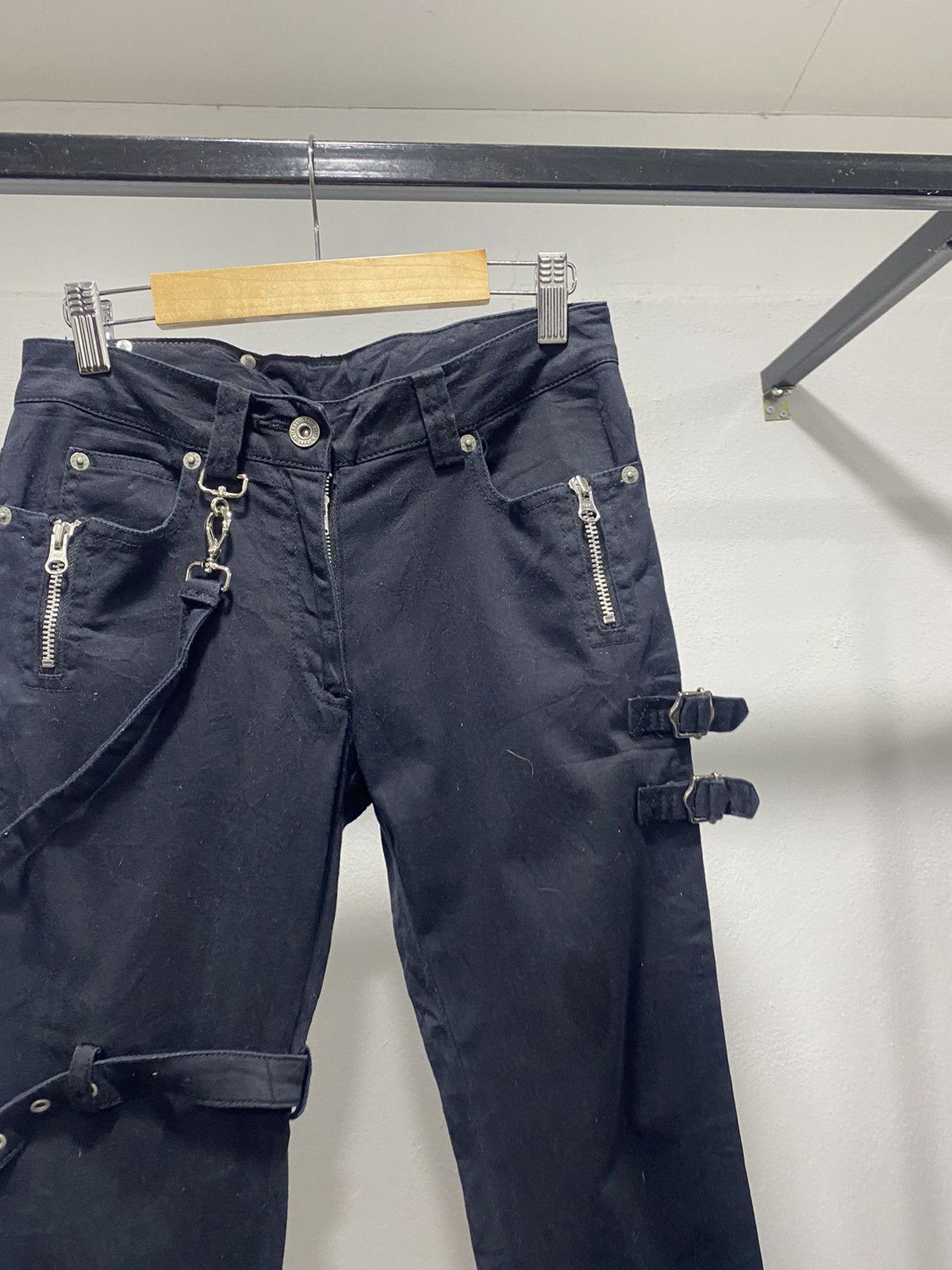 Japanese Brand Sick☠️ Corvo Bianco Flare Bondage Punk Grunge Lgb Gothic Size US 26 / EU 42 - 6 Thumbnail