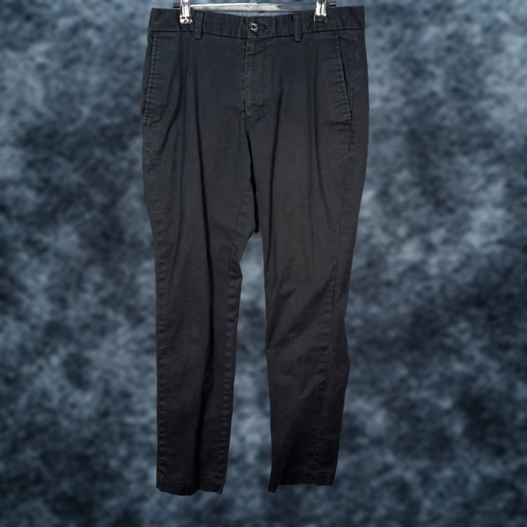 Banana Republic Banana Republic Mens Chino Pants Slim Fit 30 x 29 Gray (Charcoal) Classic Flat Front Casual Vintage No N/A Mens Size US 30 / EU 46 - 1 Thumbnail