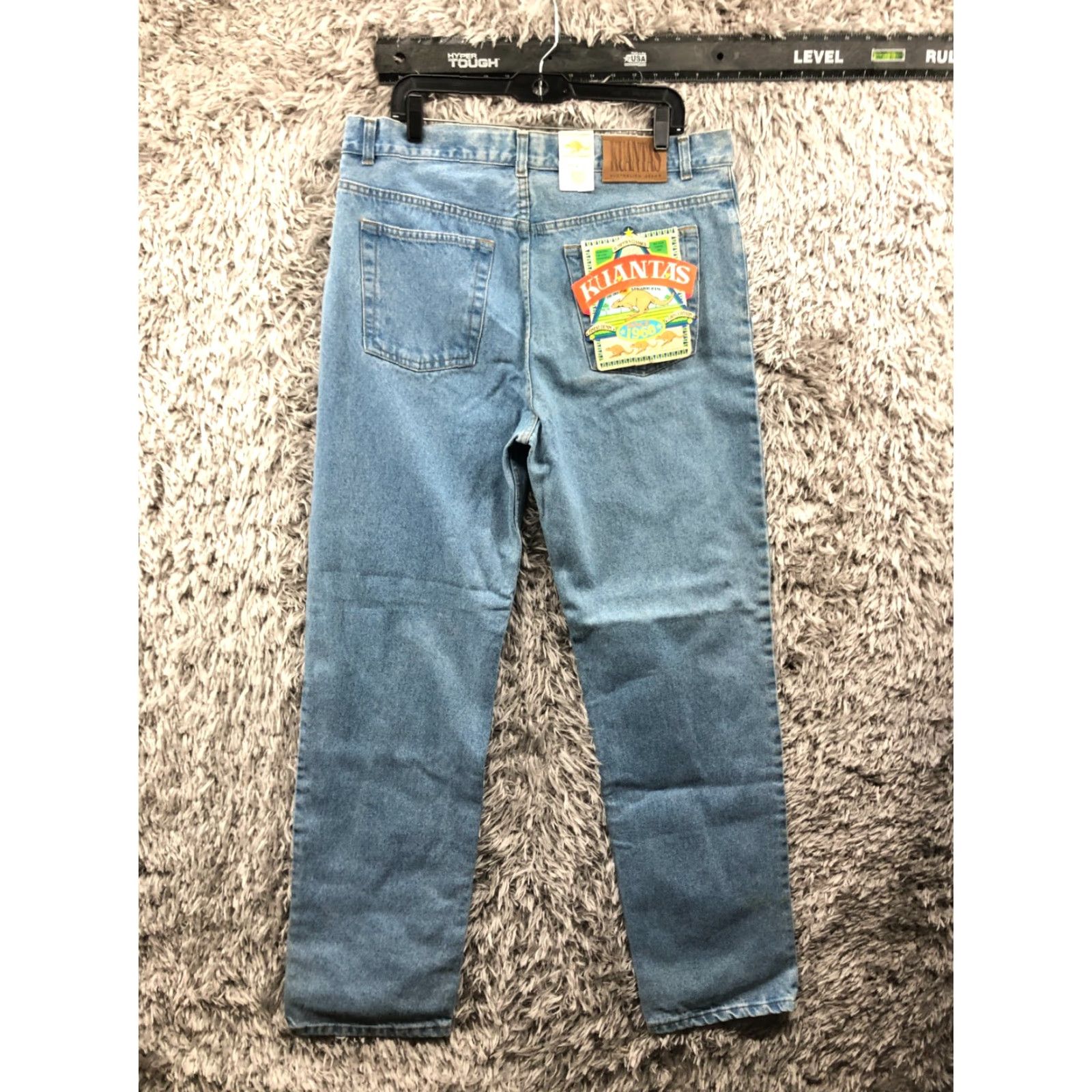 Denime Kuantas Jeans Size 38x32 Mens Mid Rise Straight Leg Light Wash Blue Denim Size US 38 / EU 54 - 7 Thumbnail