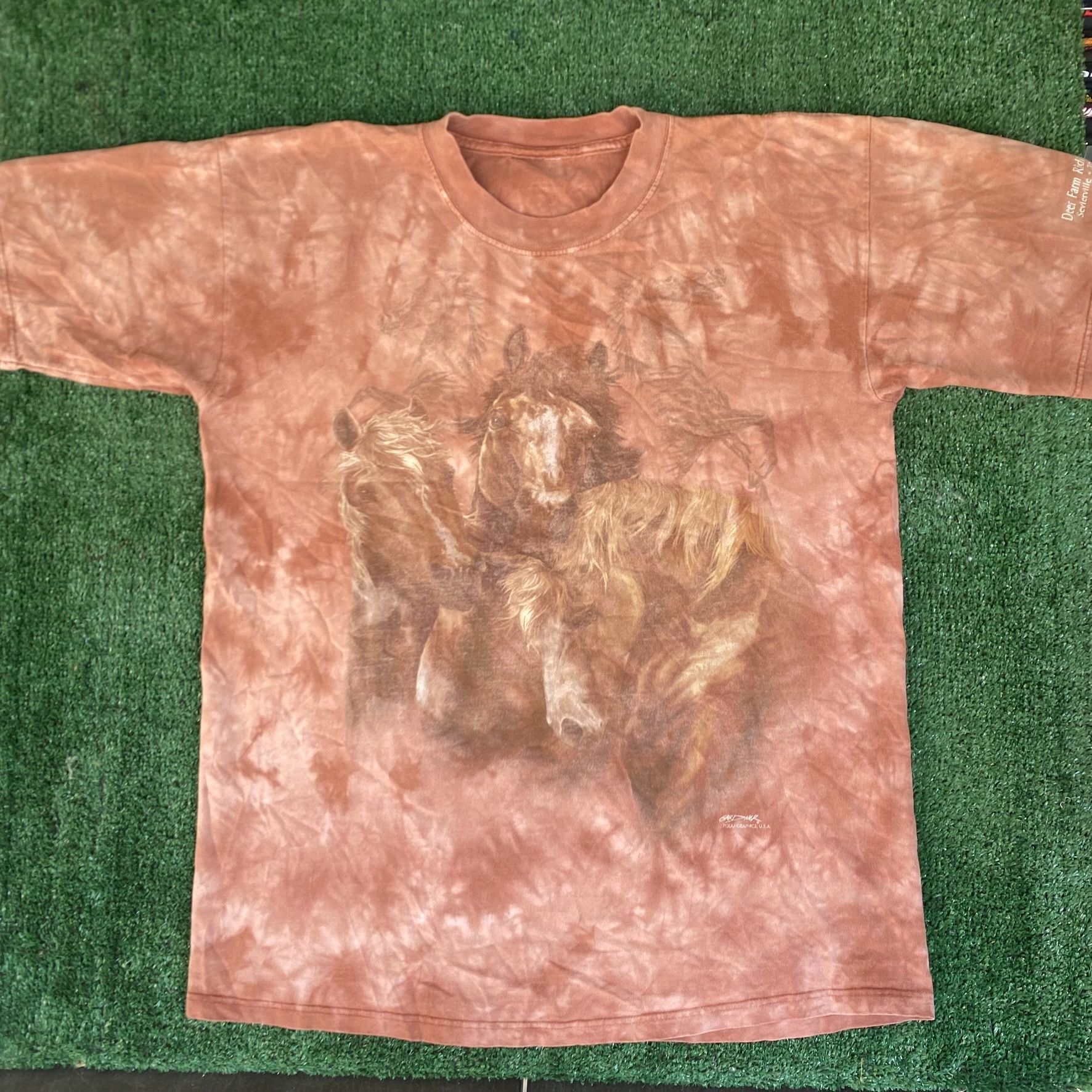 Vintage Vintage 90s Horse Nature Shirt Western Animal Tie Dye Tee Size US XL / EU 56 / 4 - 1 Thumbnail