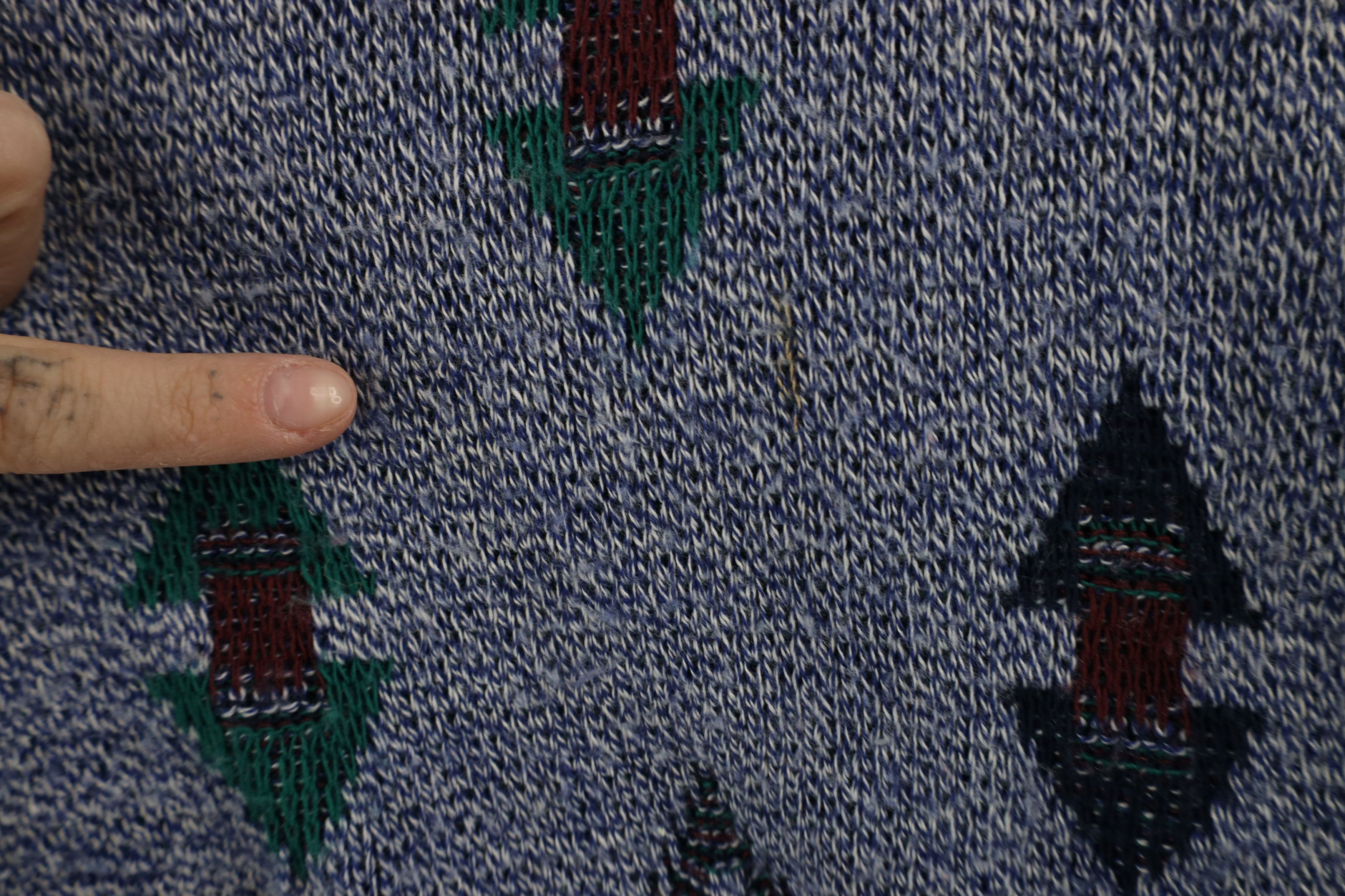 Vintage Vintage 90s Streetwear Diamond Knit Crewneck Sweater USA Size US XL / EU 56 / 4 - 5 Thumbnail